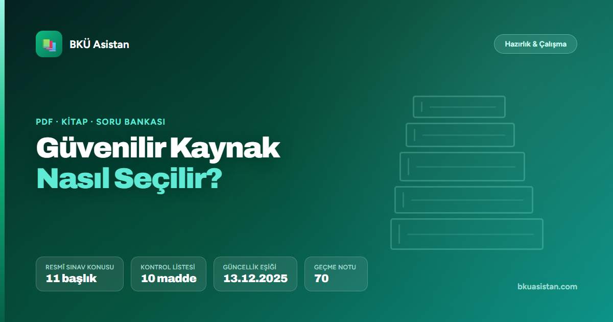 BKÜ PDF, kitap ve soru kaynakları seçimi kapak görseli